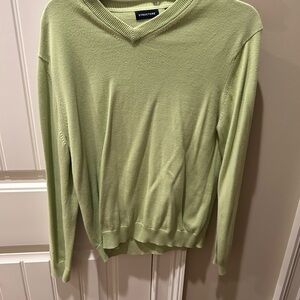 Structure Men's Light Green V-Neck Sweater